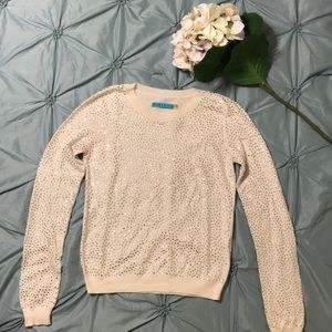 Alice/Olivia short crystal embellished sweater.